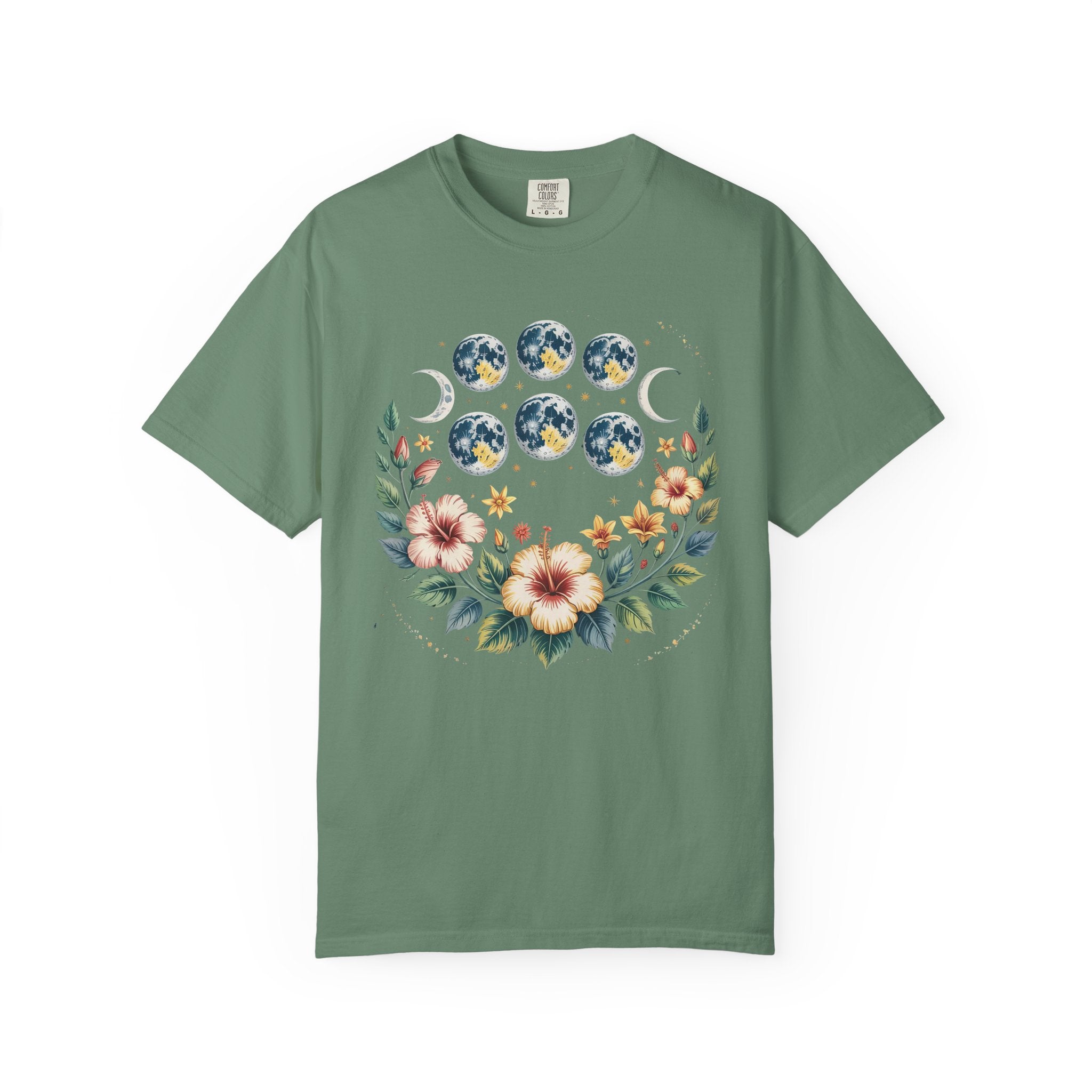 Moon Phases Floral Shirt 🌙 Botanical Celestial Tee