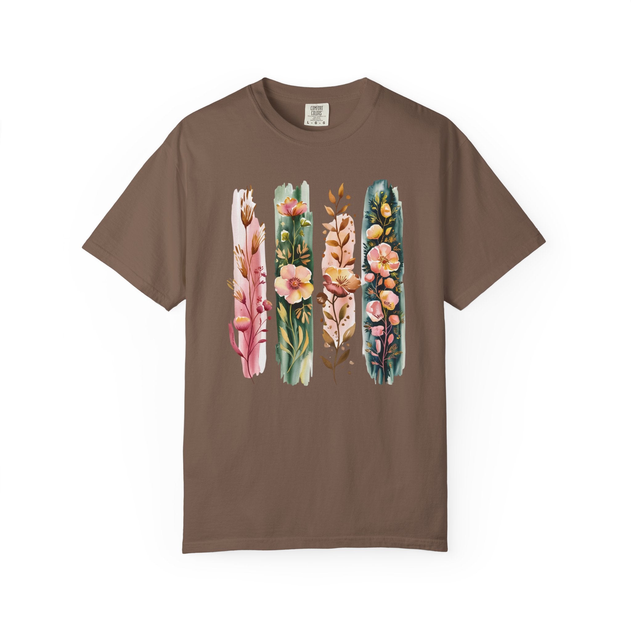 Wildflower brushstroke watercolor floral design – cottagecore shirt