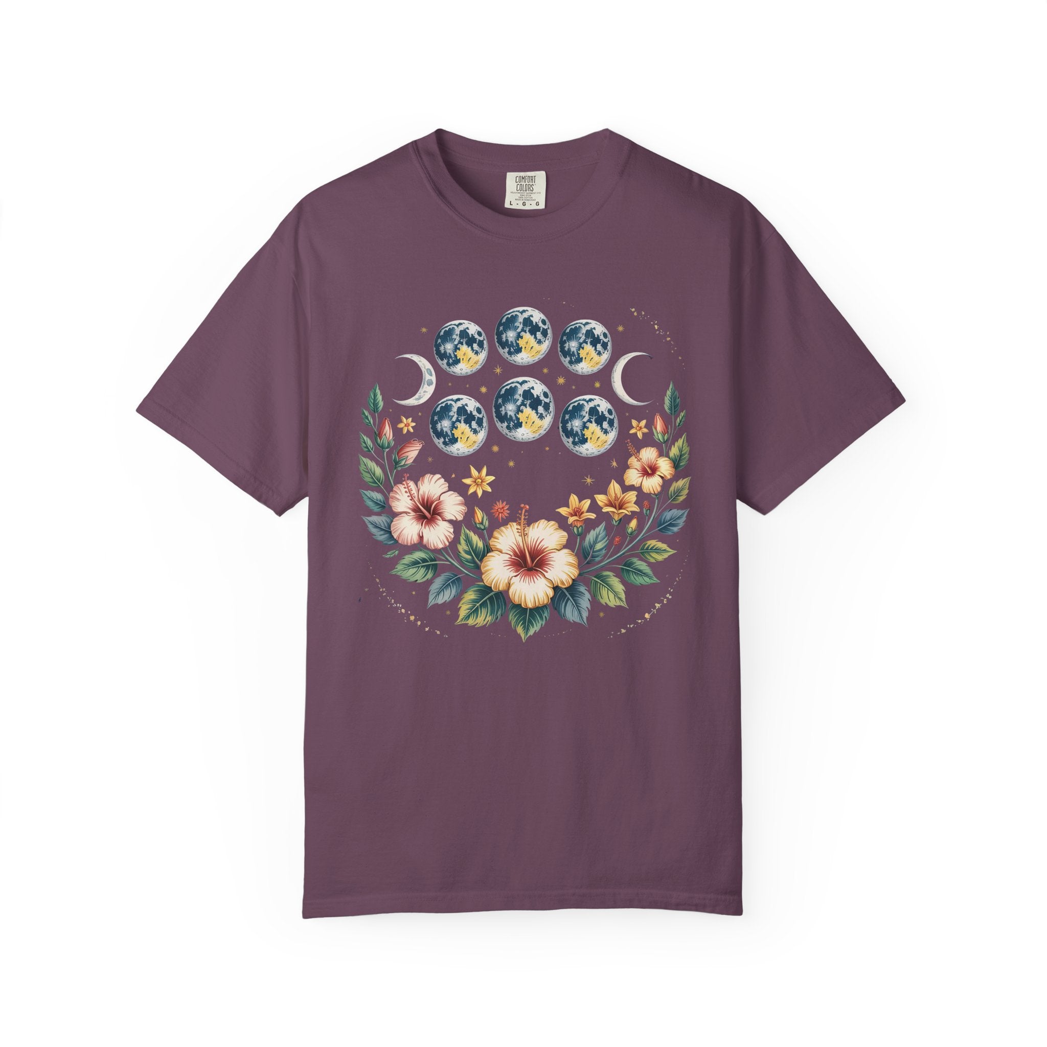 Moon Phases Floral Shirt 🌙 Botanical Celestial Tee