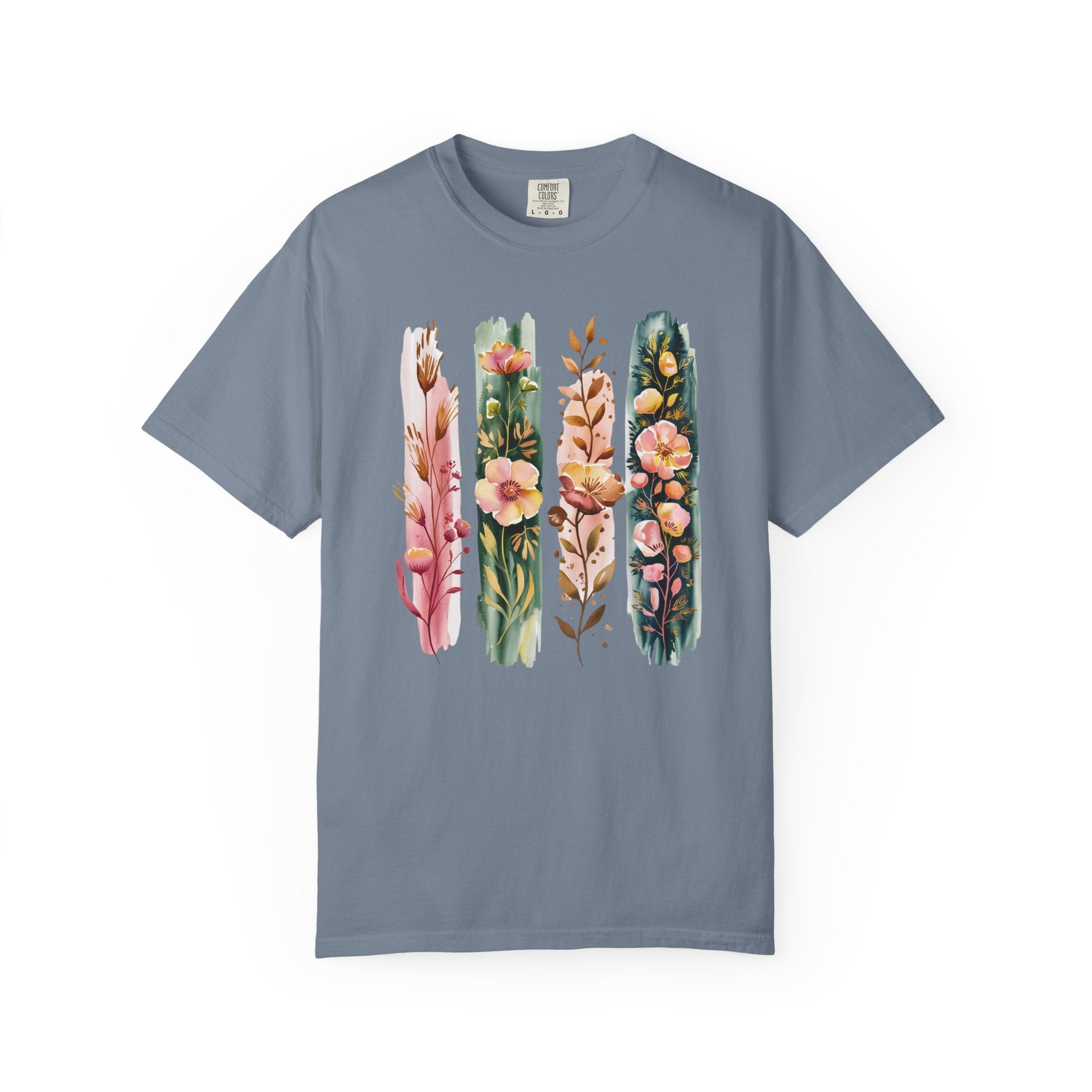 Wildflower brushstroke watercolor floral design – cottagecore shirt