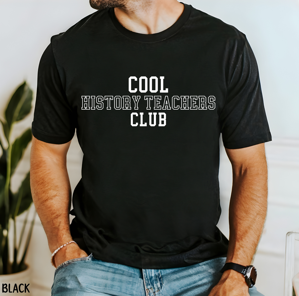 Cool History Teachers Club black history teacher shirt with collegiate lettering