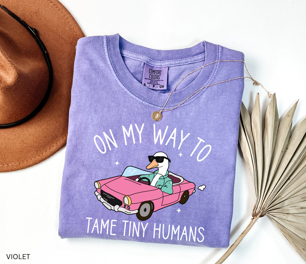 Daycare Teacher Shirt | On My Way to Tame Tiny Humans Funny Goose Tee
