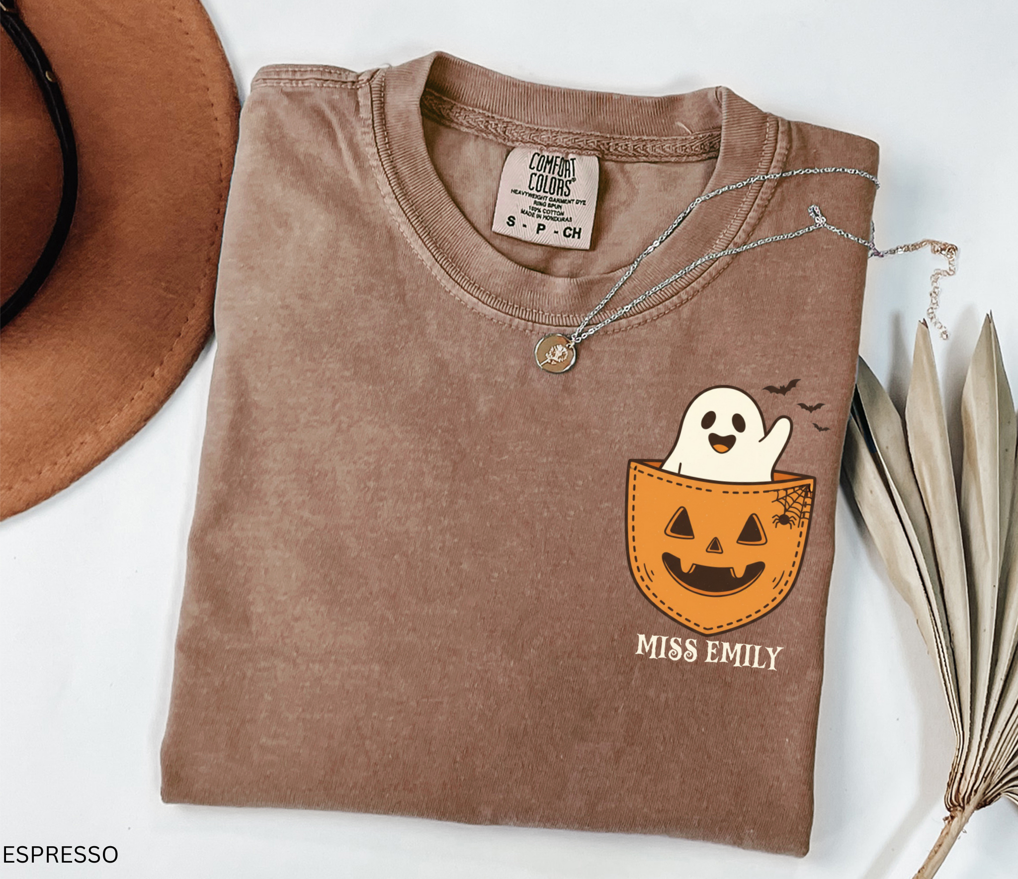 Personalized Teacher Pocket Ghost Halloween Shirt – Cute Pumpkin Classroom Tee