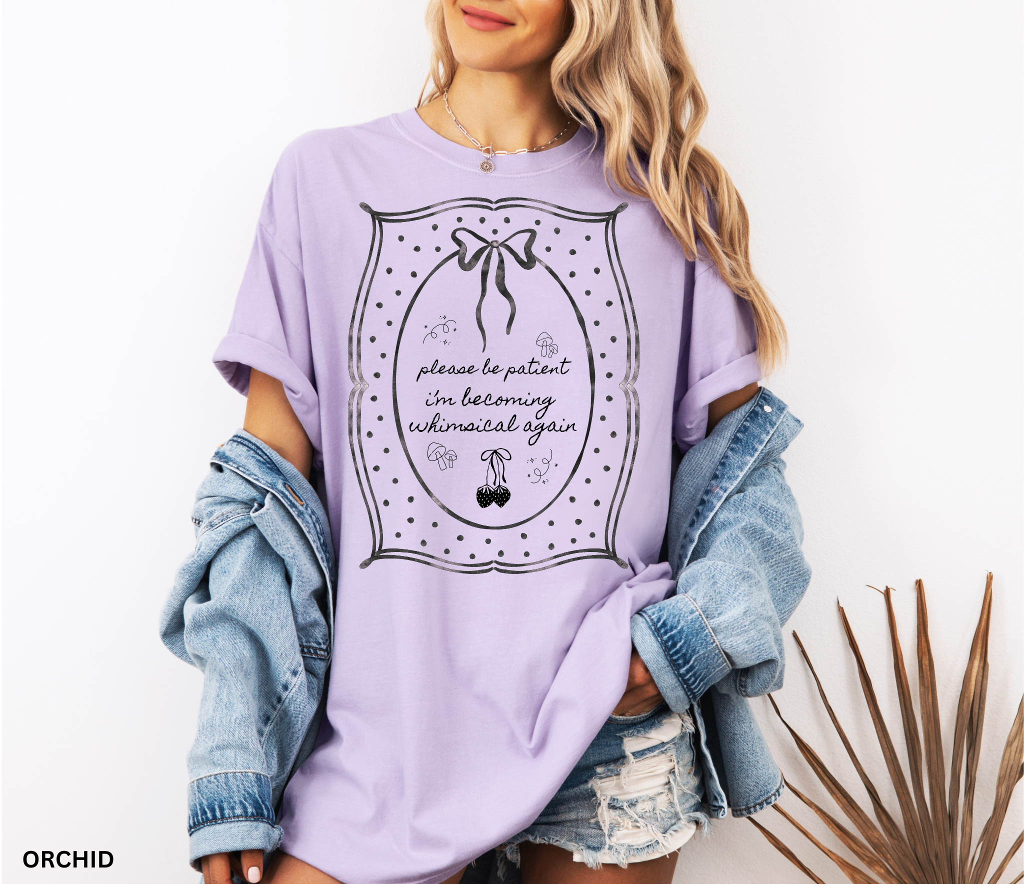 Vintage-inspired ornate frame with a delicate ribbon bow, designed in a whimsical cottagecore and fairycore aesthetic on a transparent background.
