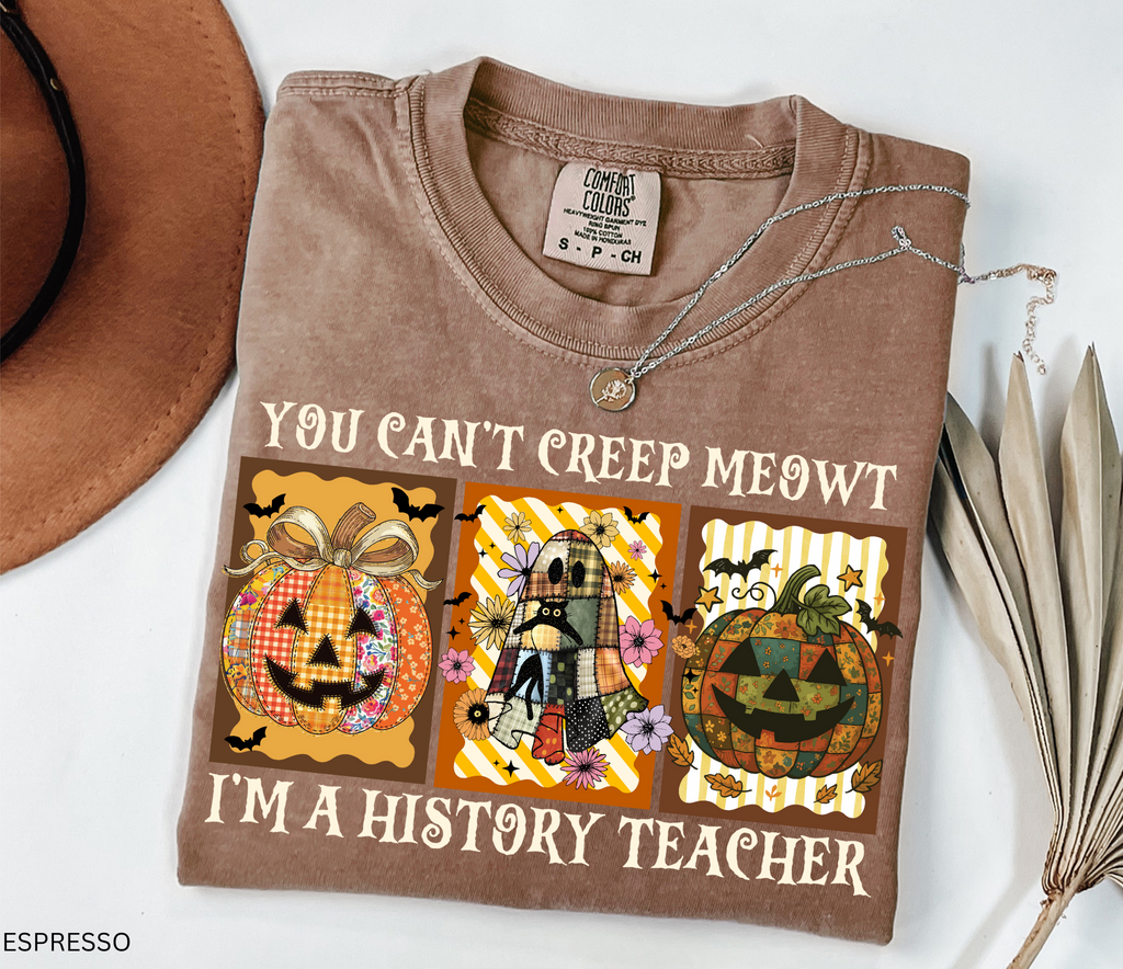 You Can't Creep Meowt I'm A History Teacher T-Shirt