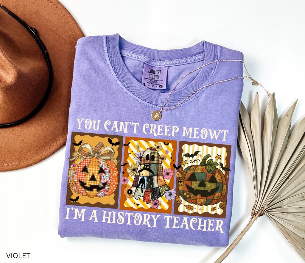 You Can't Creep Meowt I'm A History Teacher T-Shirt