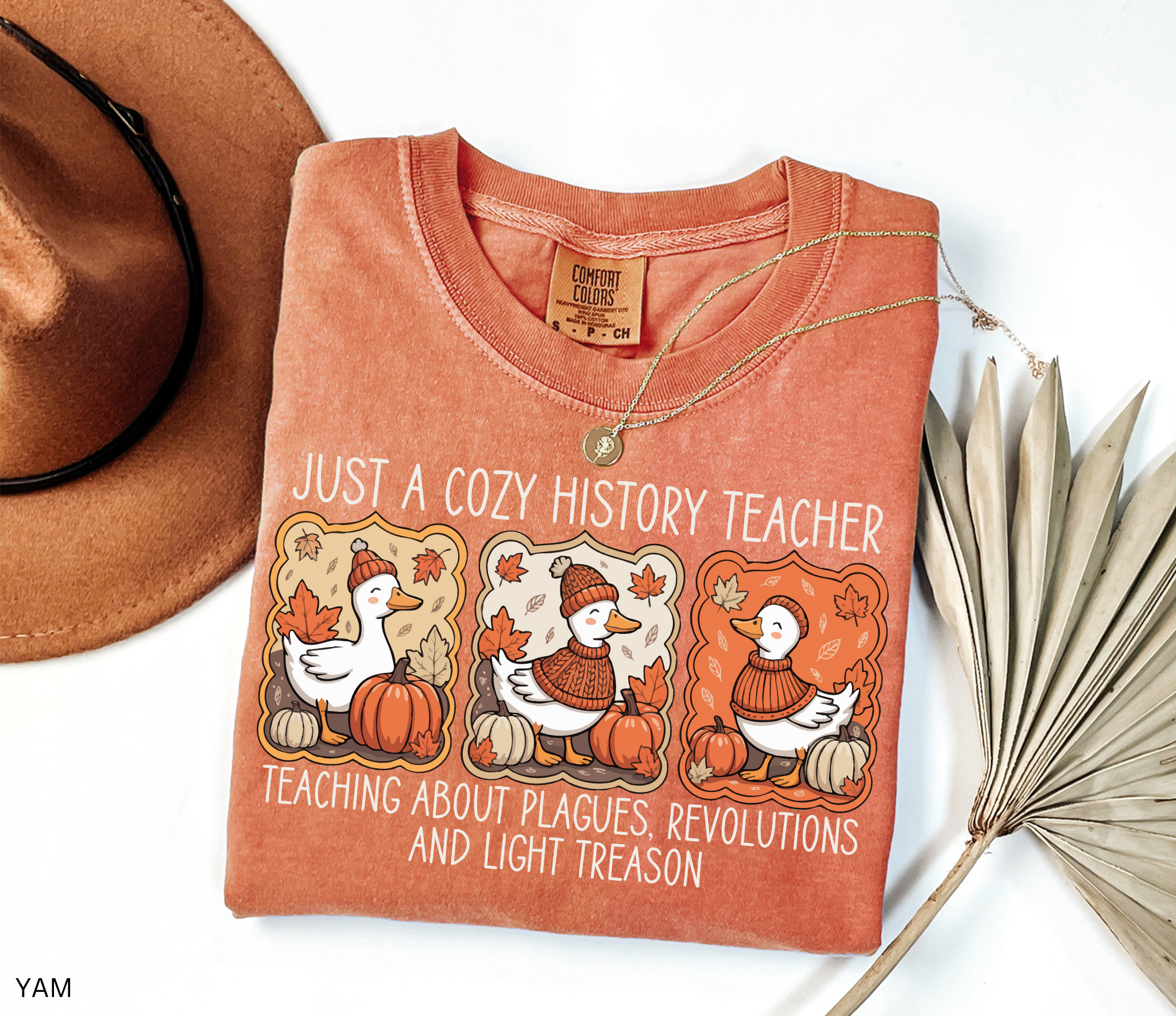 Fall Goose History Teacher T-Shirt