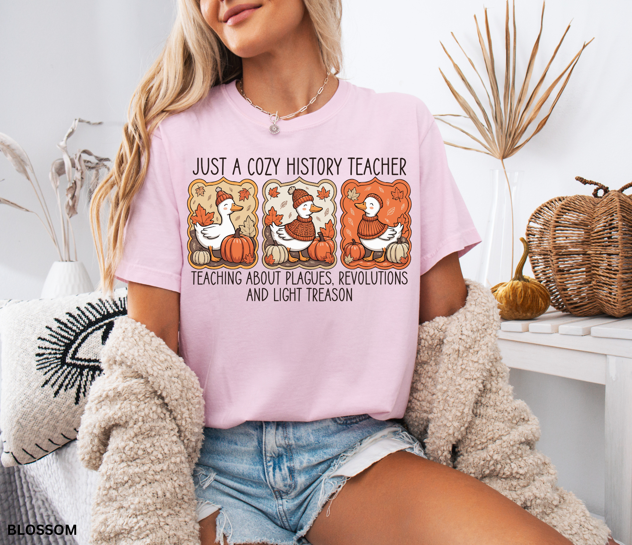 Fall Goose History Teacher T-Shirt