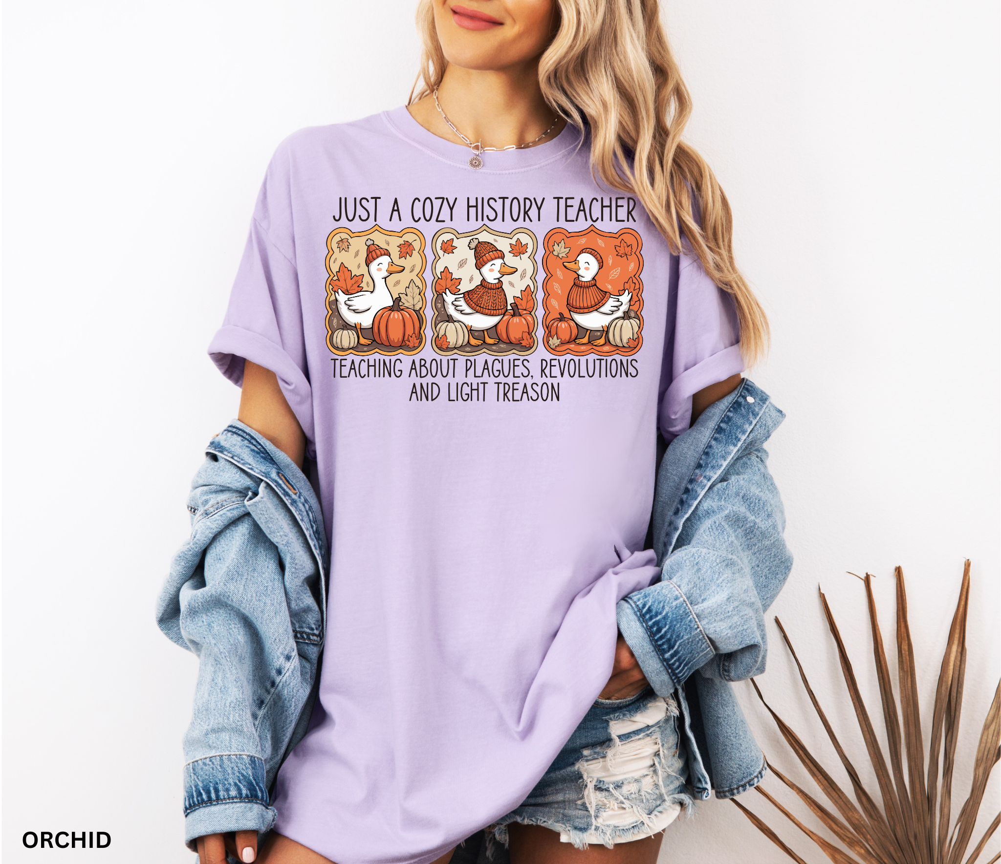 Fall Goose History Teacher T-Shirt