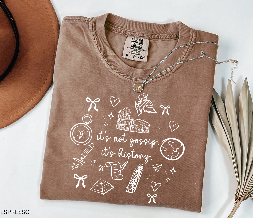 Funny history and social studies teacher shirt printed on a Comfort Colors® tee. Perfect classroom shirt or teacher appreciation gift